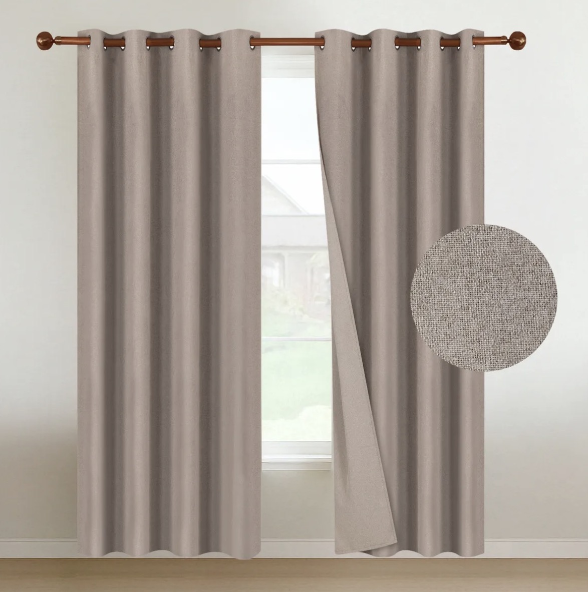 CORTINAS BLACKOUT 2 PAÑOS 140X220 TEXTURA LINO - 1