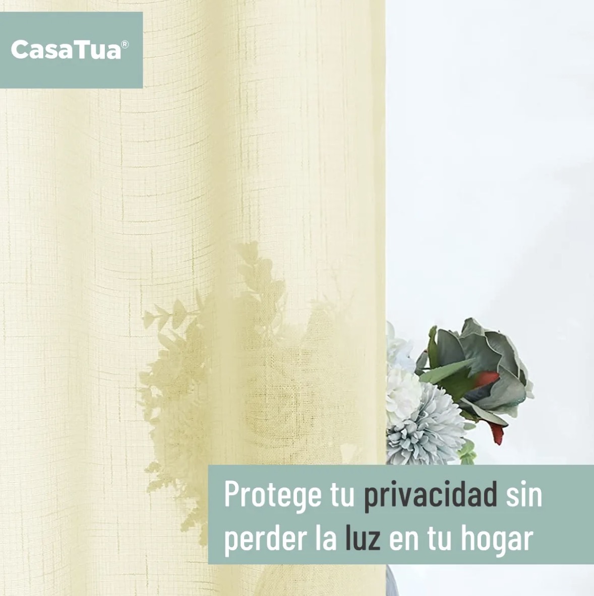 CORTINA VELO LINO AMARILLA LISA 220X135 - 3
