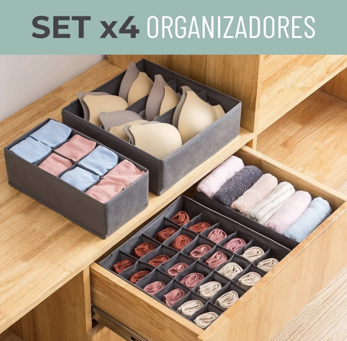 ORGANIZADOR ROPA INTERIOR DIVISOR CAJONES - 2