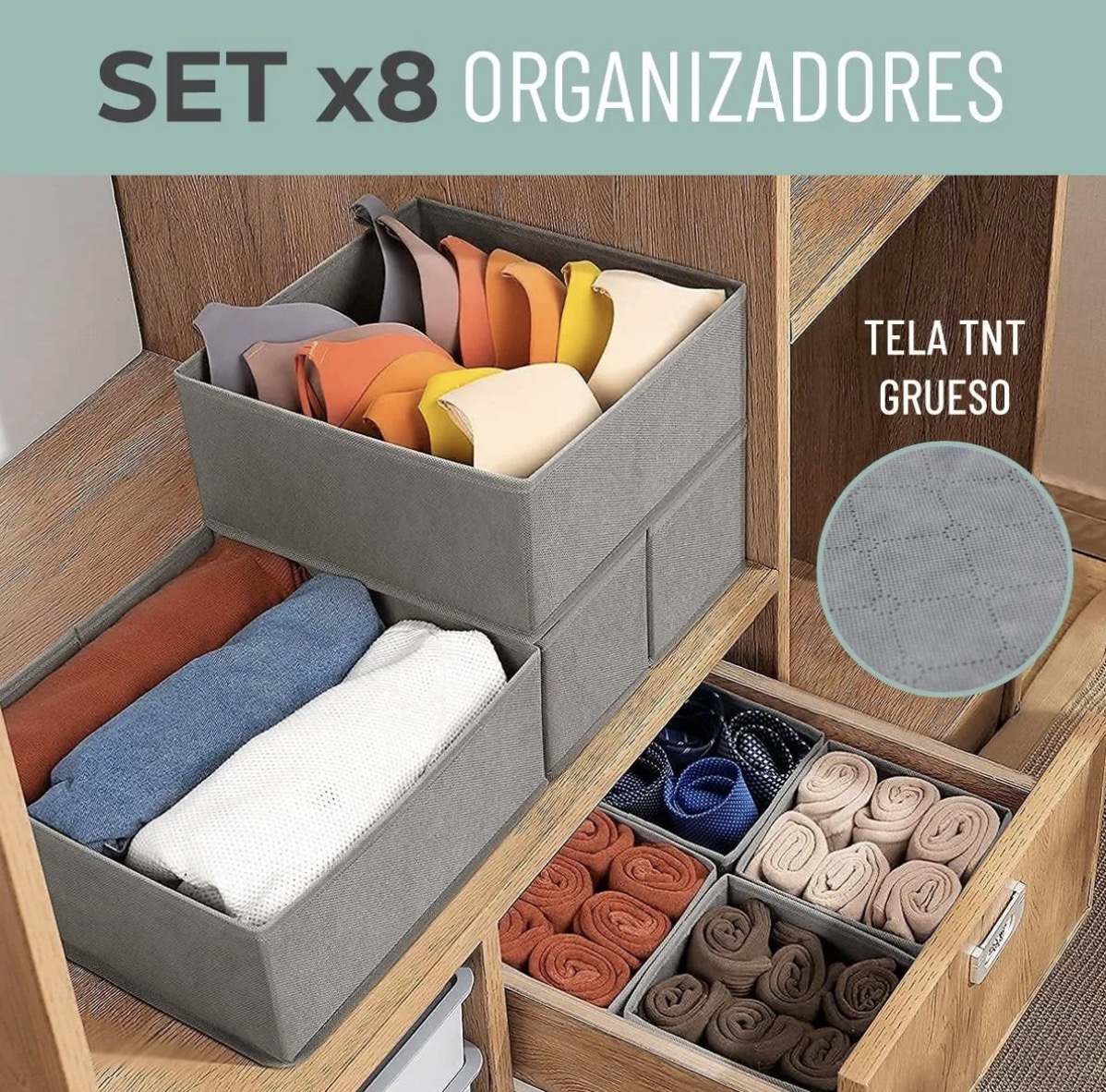 ORGANIZADOR SEPARADOR ROPA INTERIOR SET X 8 - 2