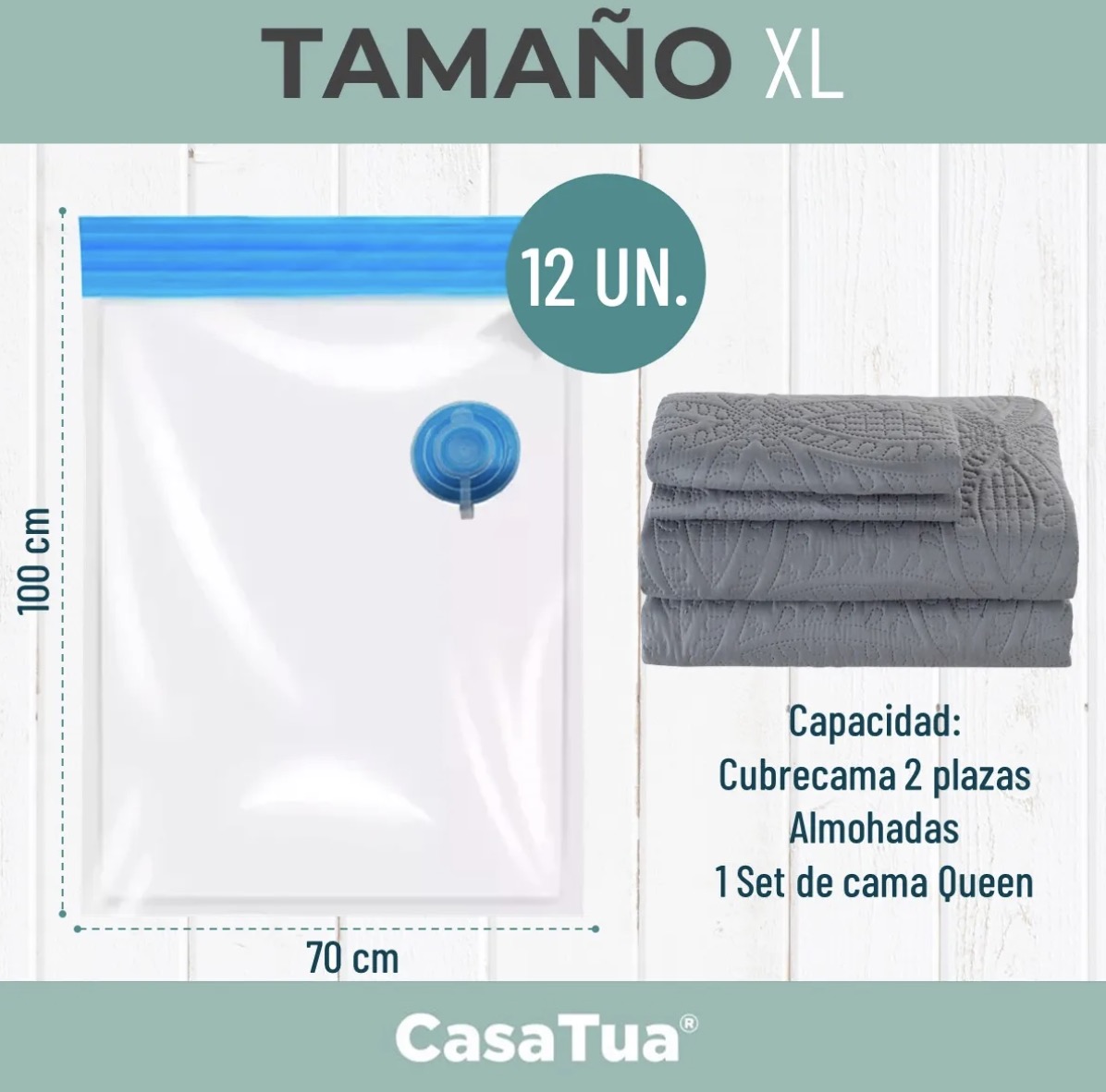 BOLSAS AL VACIO SET 12 70X100 +BOMBA - 2