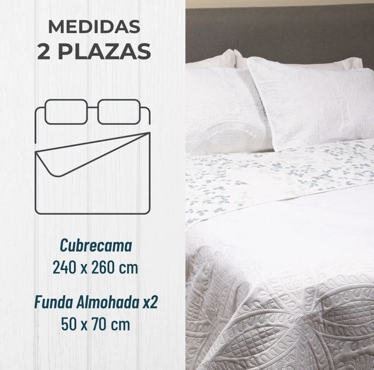 CUBRECAMA COBERTOR 2 PLAZAS QUILT REVERSIBLE - 2