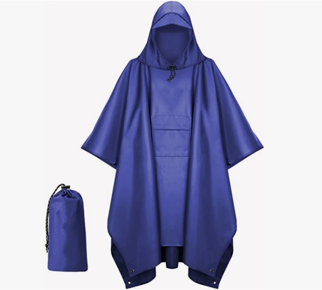 PONCHO IMPERMEABLE SIN OLOR AZUL - 1