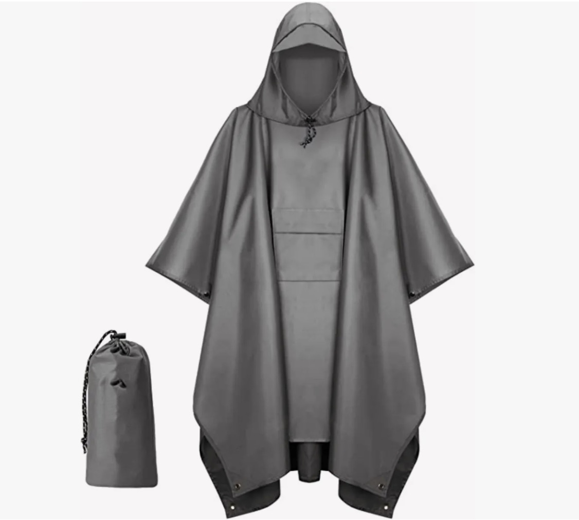 PONCHO IMPERMEABLE SIN OLOR GRIS - 1