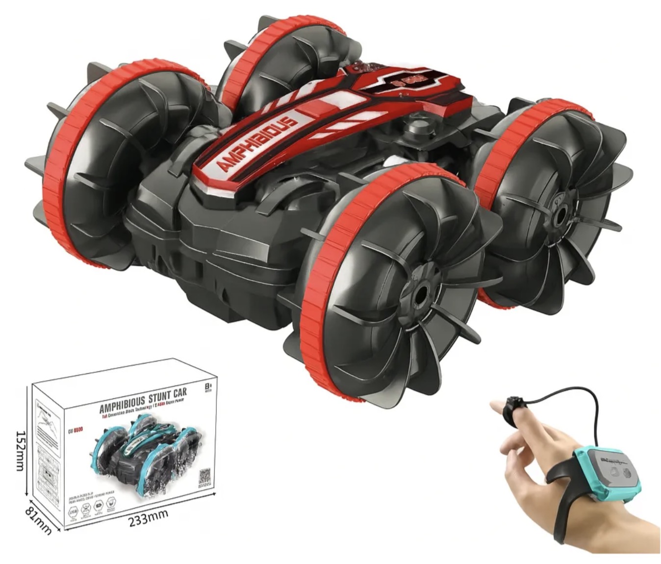CARRITO CONTROL REMOTO ANFIBIO STUNT RECARGABLE 360 GRADOS - 1