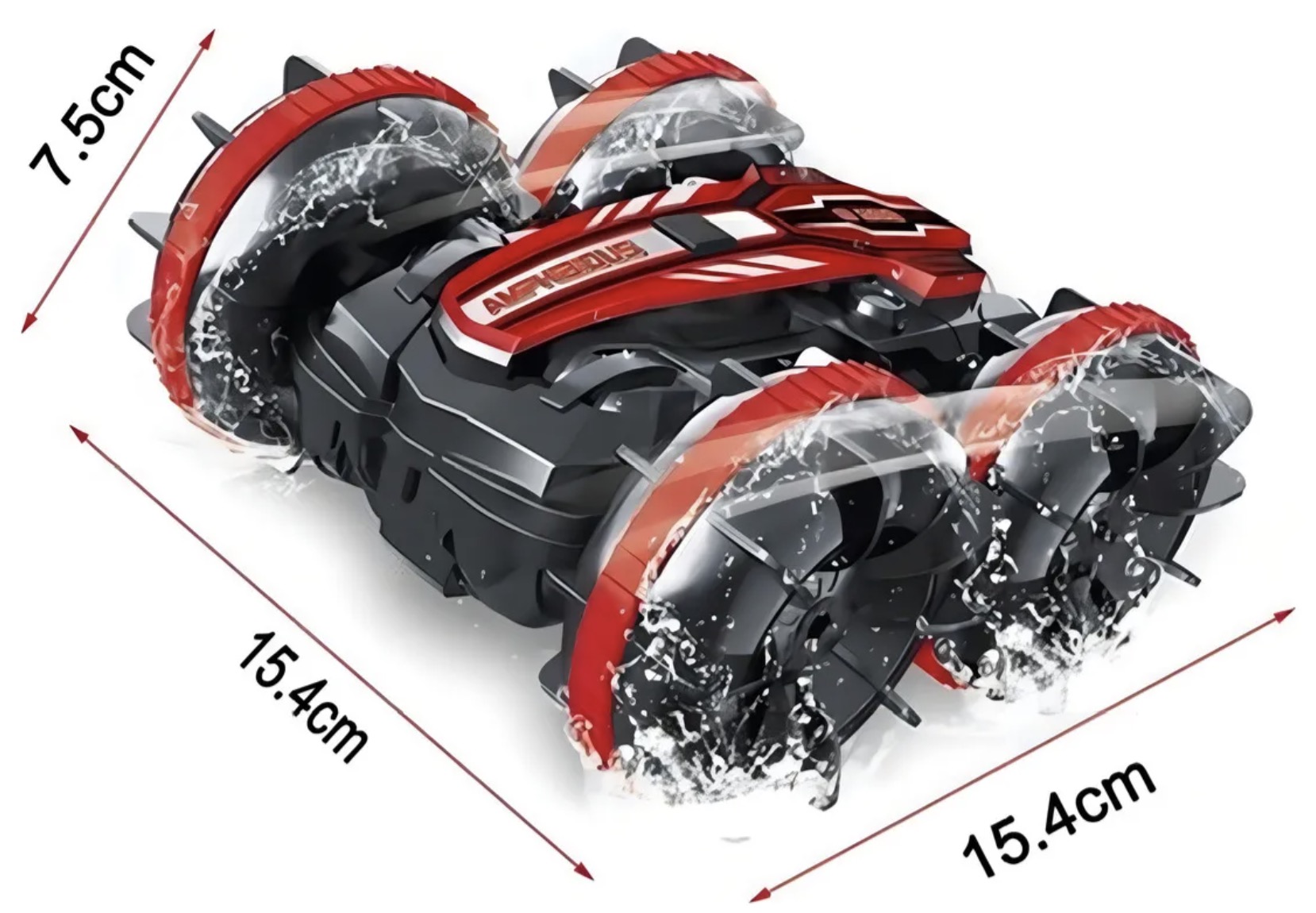 CARRITO CONTROL REMOTO ANFIBIO STUNT RECARGABLE 360 GRADOS - 3