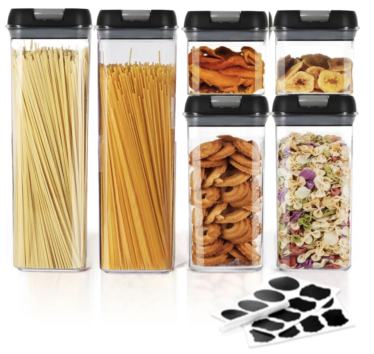 SET 6 CONTENEDOR FRASCOS TARROS TAPA BAMBU - 1