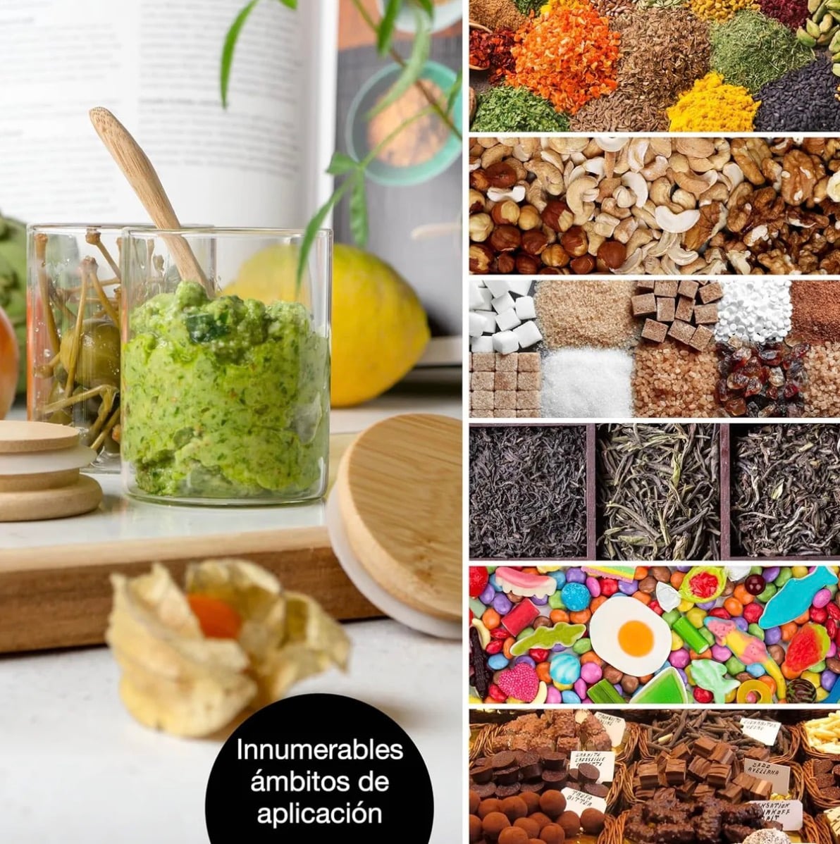FRASCOS DE ESPECIAS CON TAPA DE BAMBU + ETIQUETAS ADHESIVAS - 3