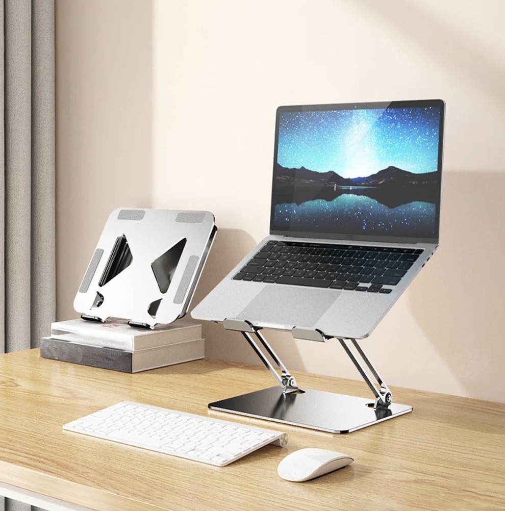 SOPORTE BASE ALZADOR NOTEBOOK LAPTOP MAC PLEGABLE AJUSTABLE - 2