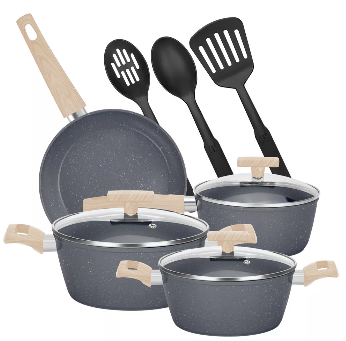 BATERIA DE COCINA 10 PIEZAS ANTIADHERENTE ALUMINIO - 1