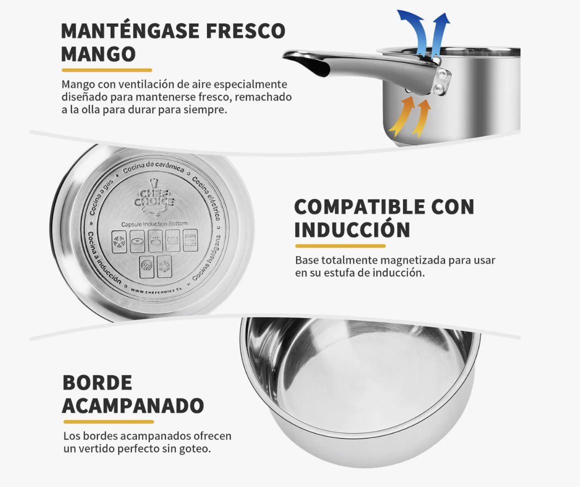 BATERIA COCINA CACEROLAS 15 PIEZAS - 3