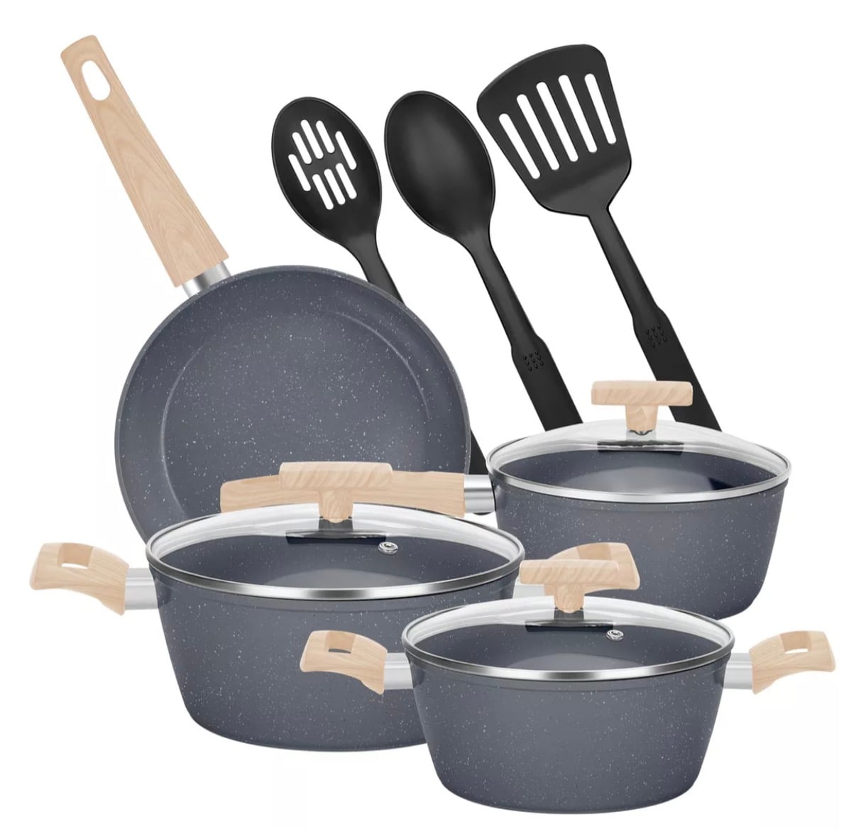 BATERIA DE COCINA 10 PIEZAS ANTIADHERENTE ALUMINIO - 1