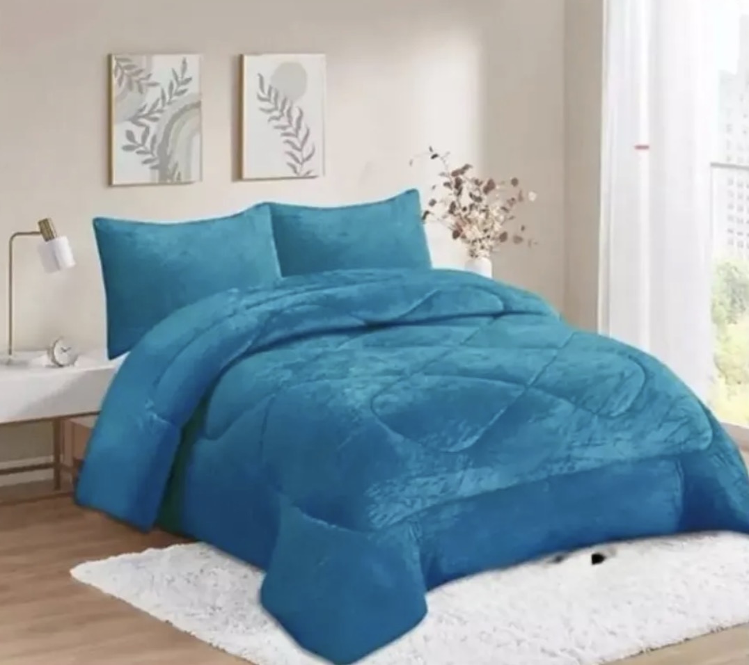 CUBRECAMA CON CHIPORRO KING AZUL ACERO - 1