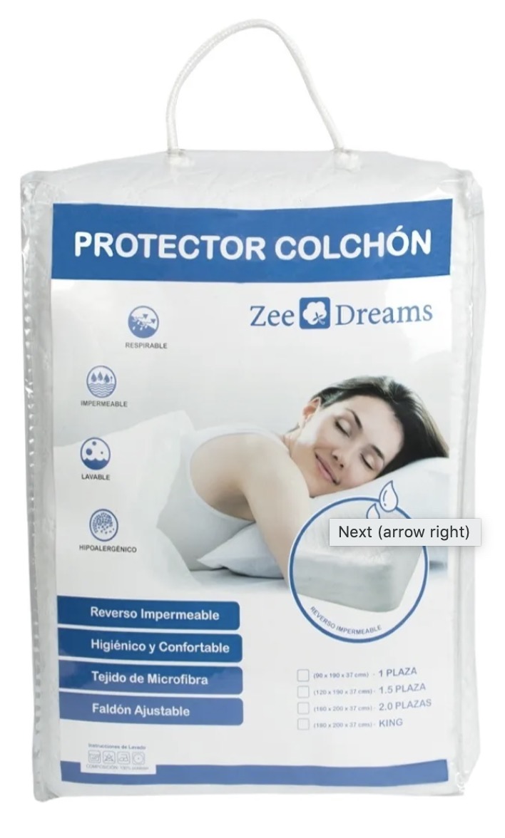 PROTECTOR DE COLCHON IMPERMEABLE 1 PLAZA - 2
