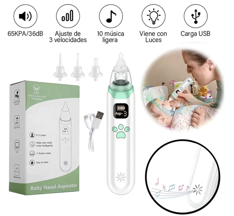 ASPIRADOR NASAL PARA BEBE ELECTRICO - 1