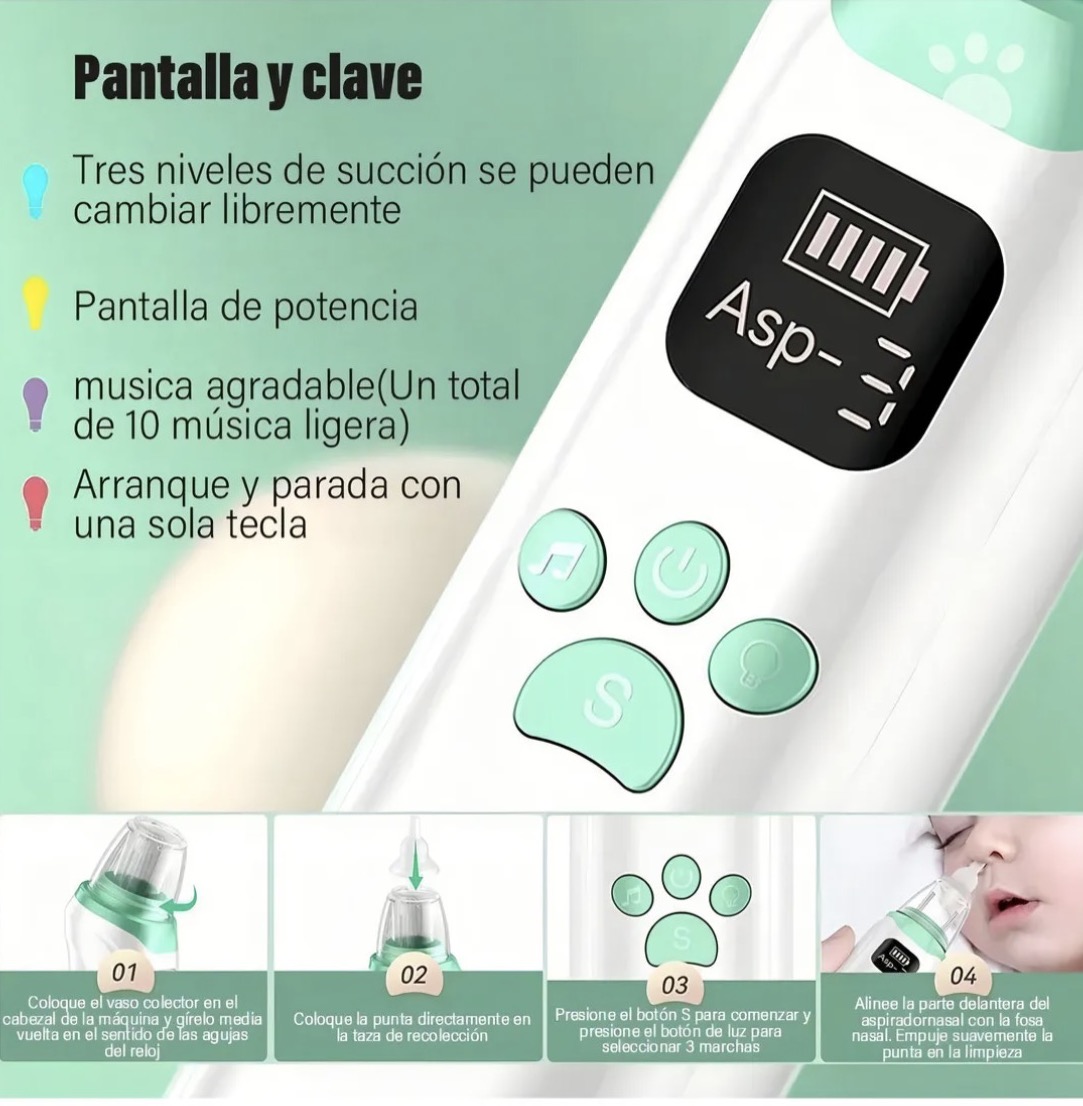 ASPIRADOR NASAL PARA BEBE ELECTRICO - 2