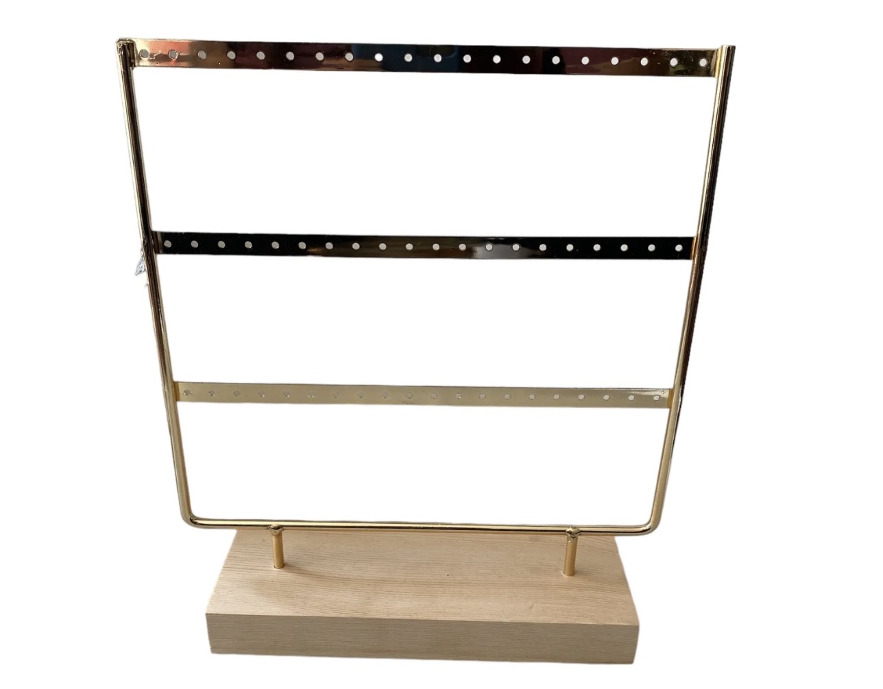 EXHIBIDOR DE METAL PARA ARETES AROS DORADO - 3