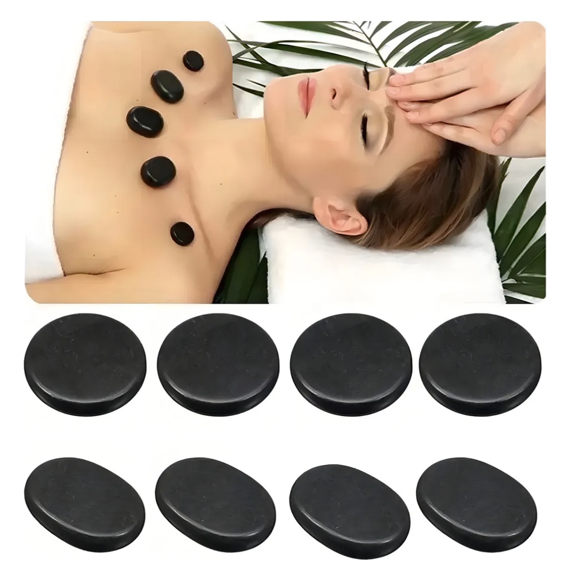 SET DE TERAPIA DE MASAJE CON PIEDRAS DE BASALTO 16 UNIDADES - 2