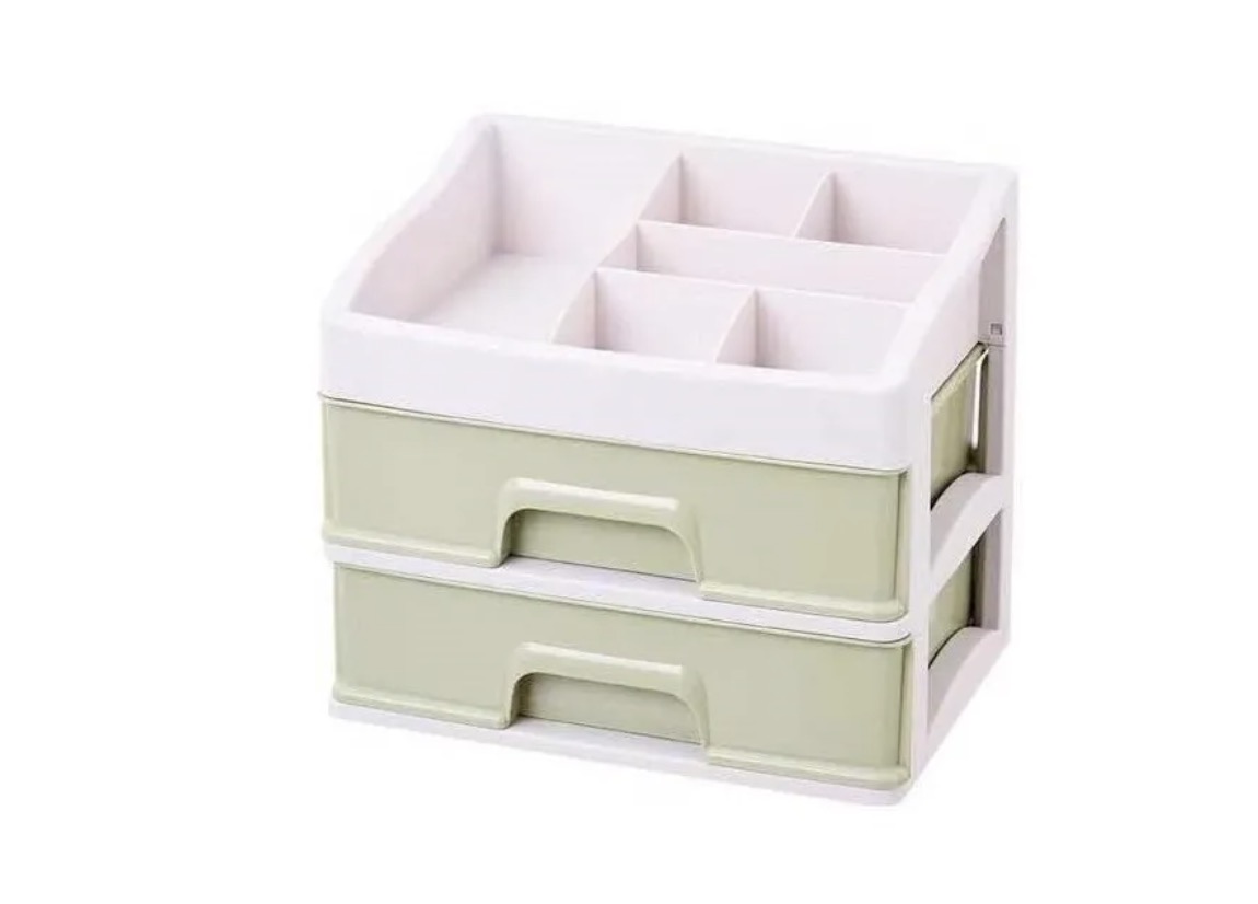 ORGANIZADOR DE COSMETICOS MAQUILLAJES 2 CAJONES - 1