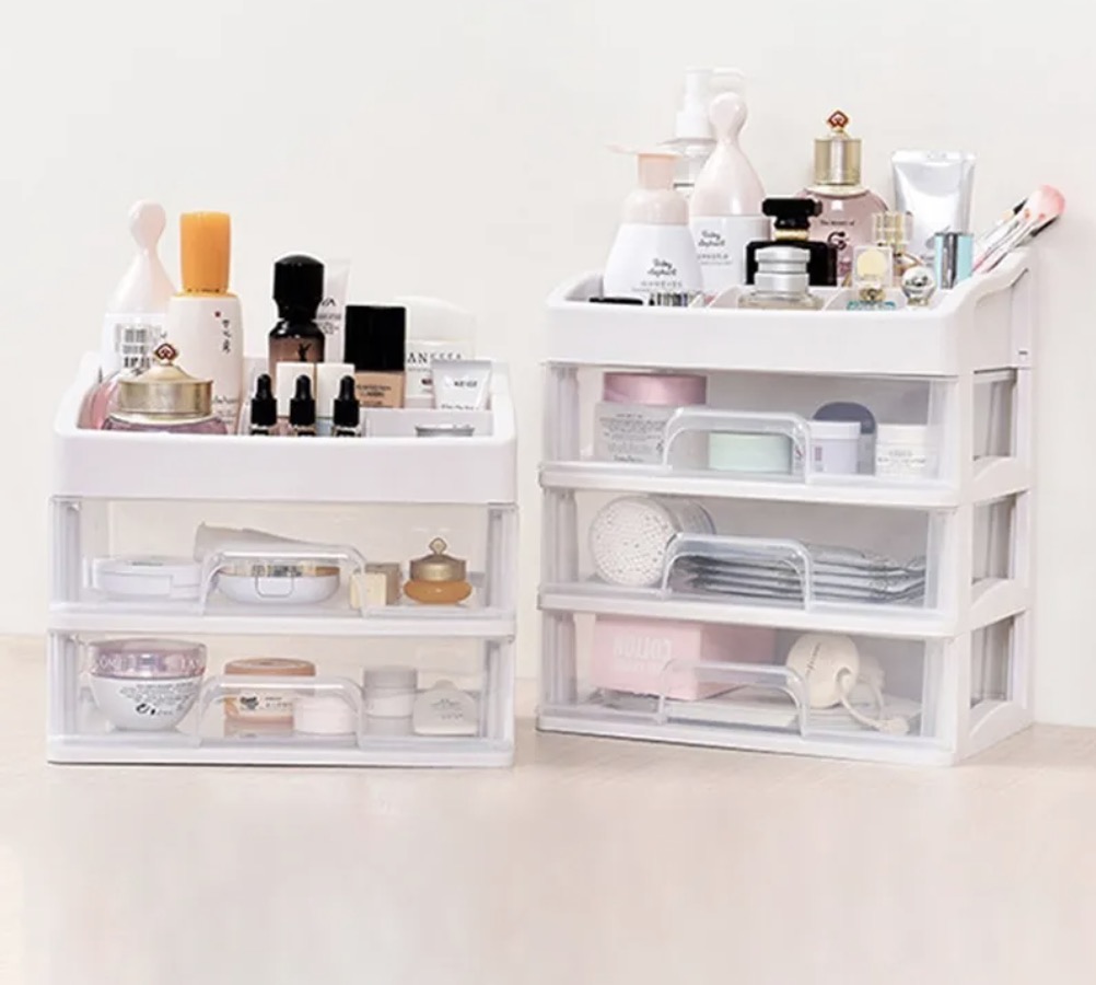 ORGANIZADOR DE COSMETICOS MAQUILLAJES 2 CAJONES - 2