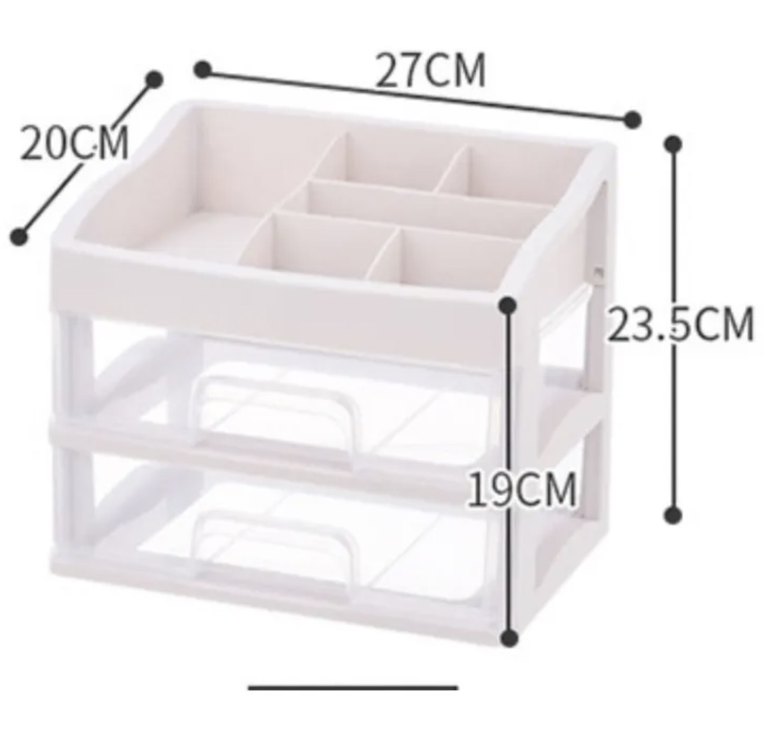 ORGANIZADOR DE COSMETICOS MAQUILLAJES 2 CAJONES - 3
