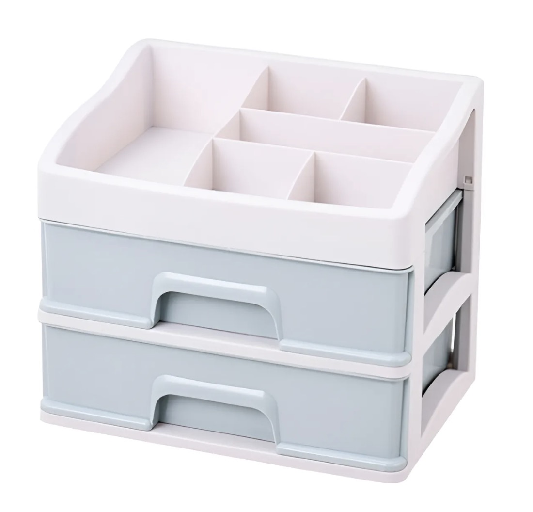 ORGANIZADOR DE COSMETICOS MAQUILLAJES 2 CAJONES - 1