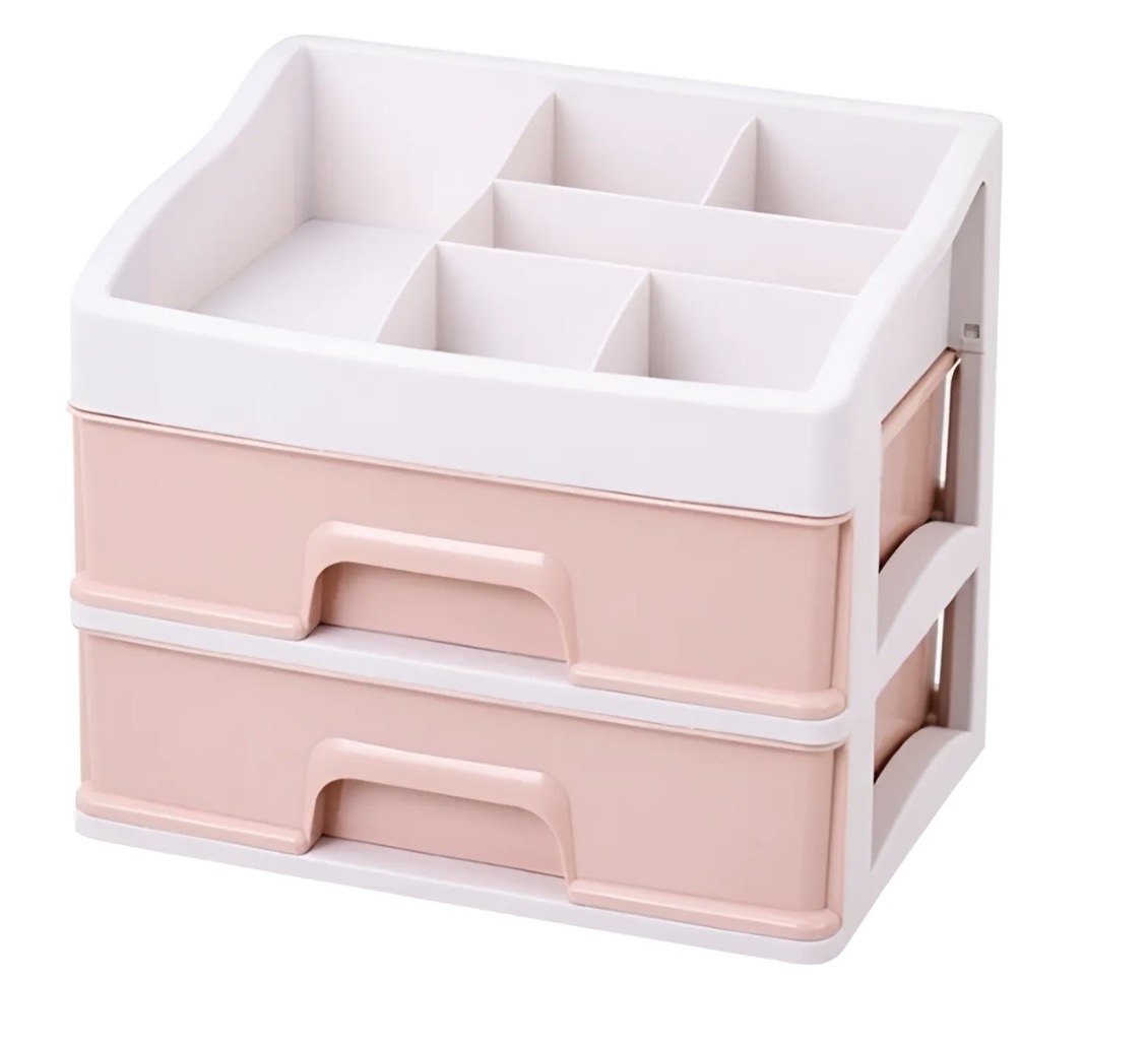 ORGANIZADOR DE COSMETICOS MAQUILLAJES 2 CAJONES - 1