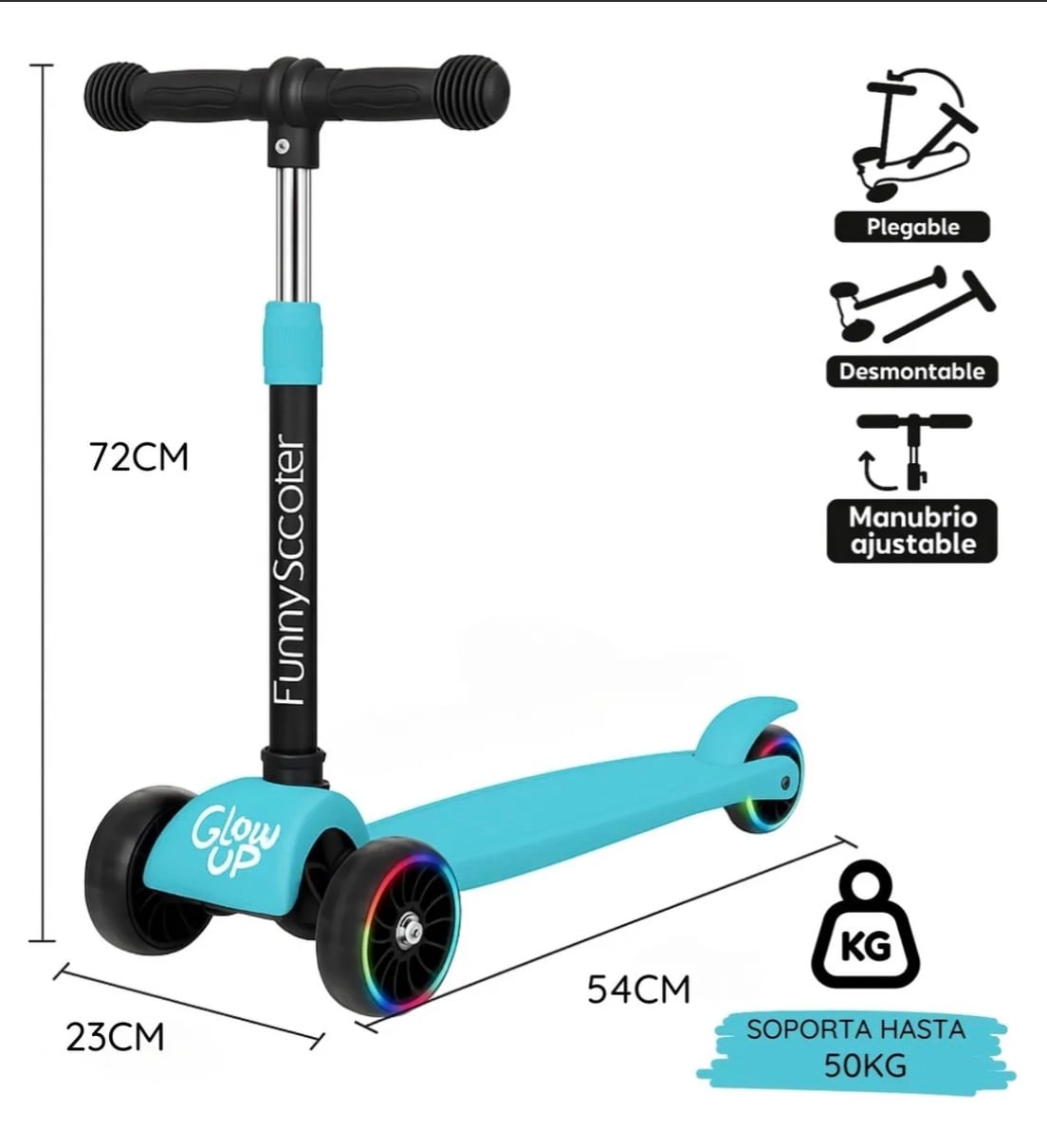 SCOOTER MONOPATIN INFANTIL CON LUCES - 2