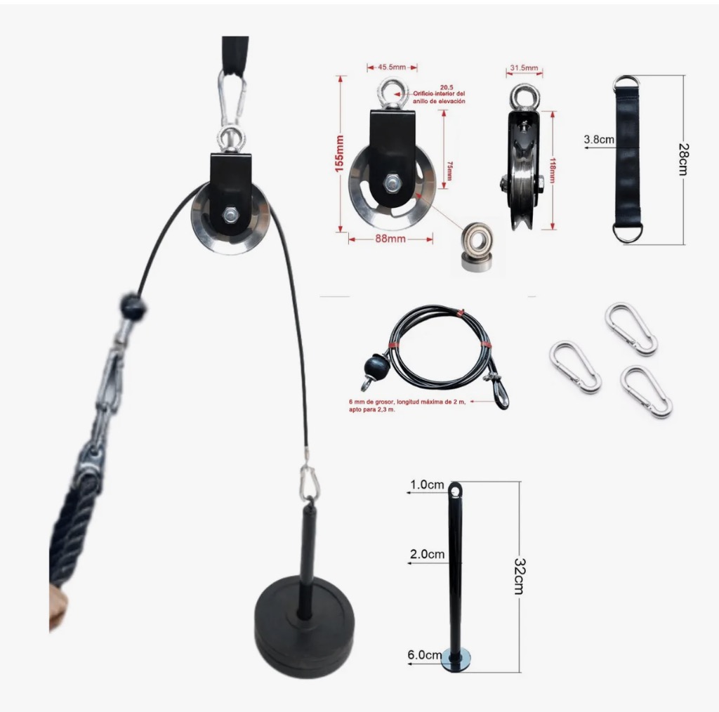 HOME TRICEPS PULLEY SET, POLEA ENTRENAMIENTO GYM - 3