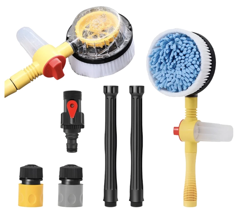 SET LAVADO DE AUTO CEPILLO MICROFIBRA RETRACTIL 360° - 1