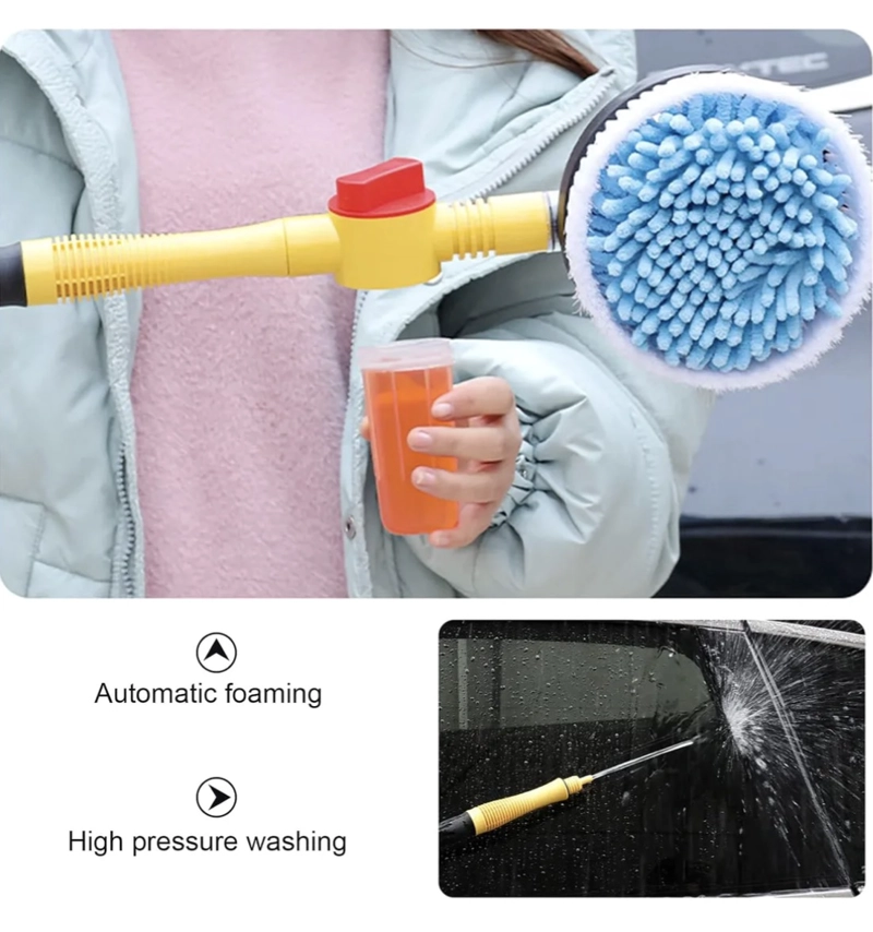 SET LAVADO DE AUTO CEPILLO MICROFIBRA RETRACTIL 360° - 3