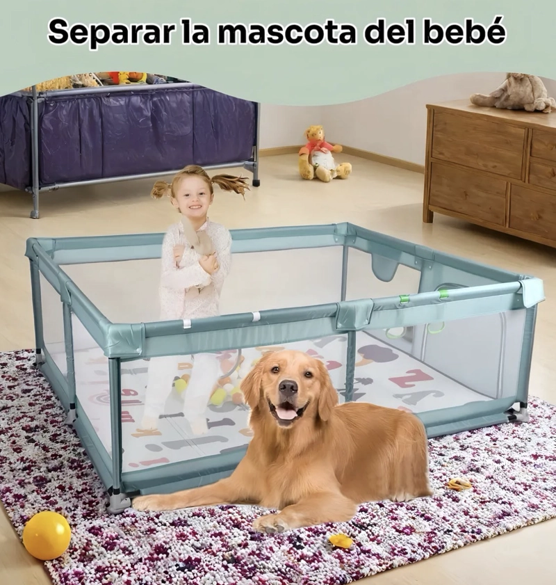 CORRAL SEGURIDAD BEBES CON ALFOMBRA Y PELOTAS - 3