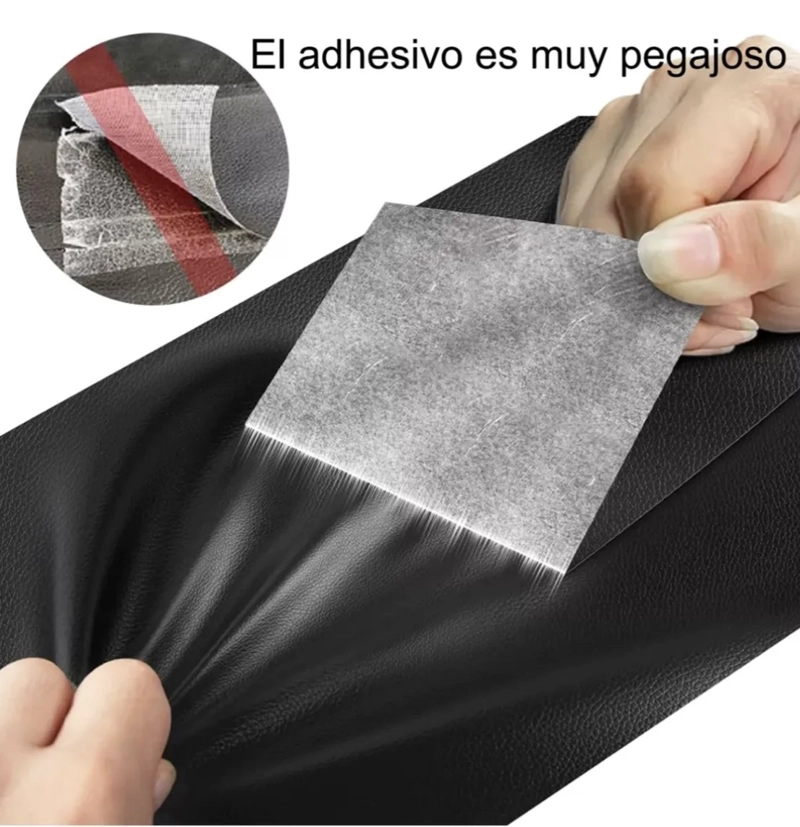 PARCHE REPARACION AUTOADHESIVO CUERO NEGRO 50X137CM - 3