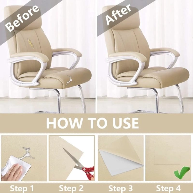 PARCHE AUTOADHESIVO DE CUERO PARA REPARAR SOFAS DE 50X137CM - 3
