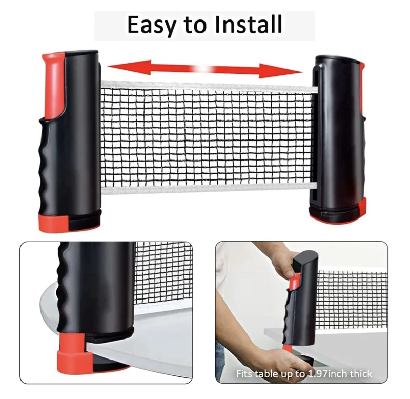 SET PING PONG TENIS MESA 2 PALETA + 6 PELOTAS + MALLA - 2