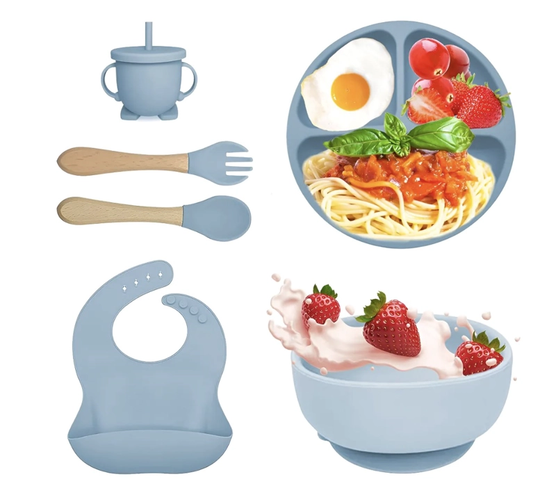 SET ALIMENTACION SILICONA ANTIDESLIZANTE PARA BEBE S - 1