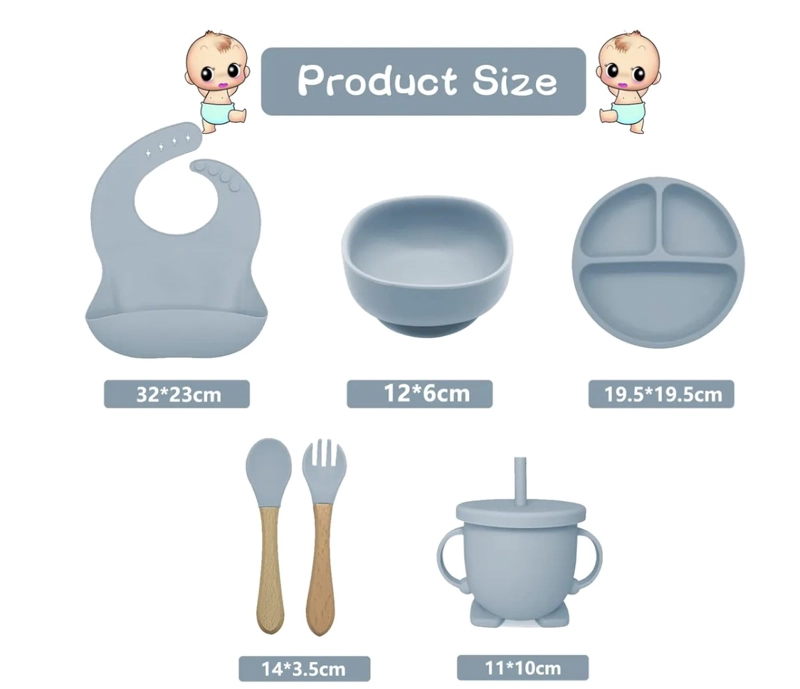 SET ALIMENTACION SILICONA ANTIDESLIZANTE PARA BEBE S - 2