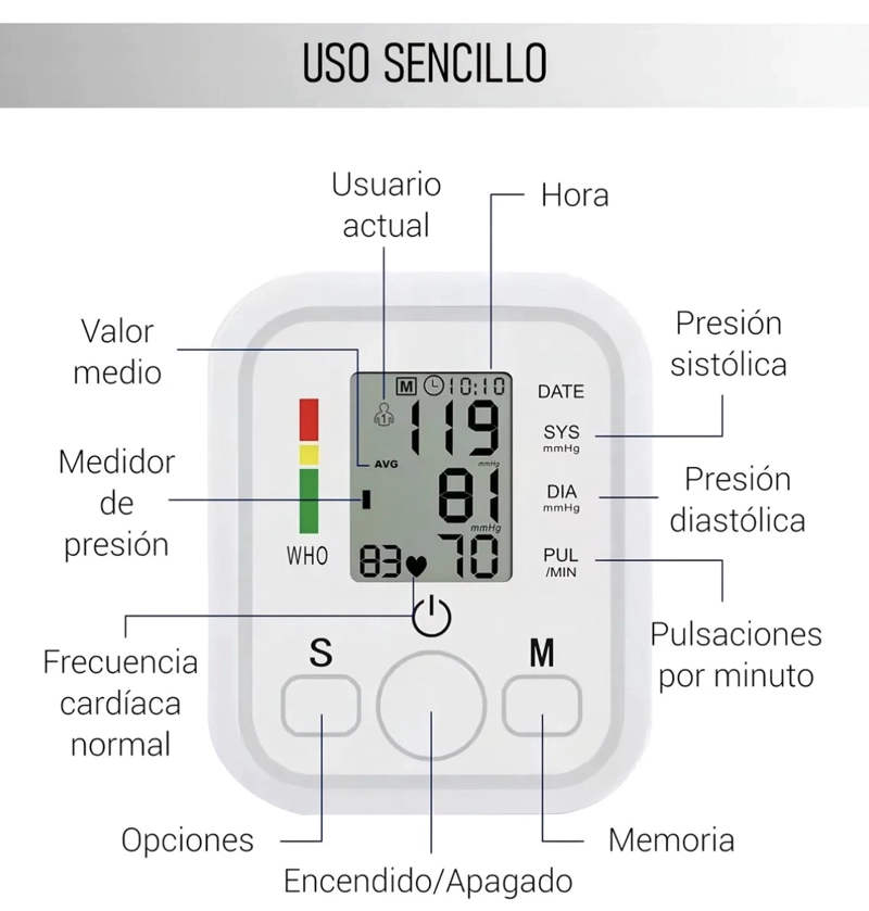 TENSIOMETRO TOMA PRESION DIGITAL - 2