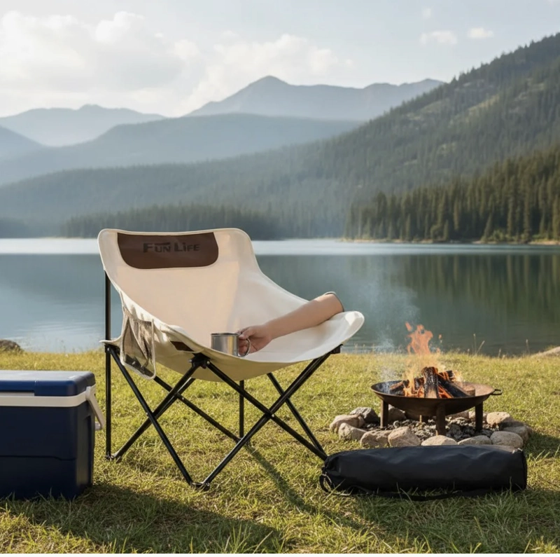 SILLA PLEGABLE CAMPING BEIGE - 1