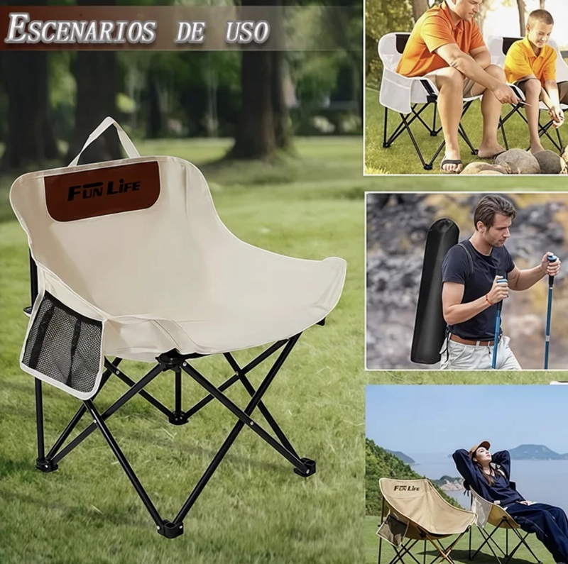 SILLA PLEGABLE CAMPING BEIGE - 2