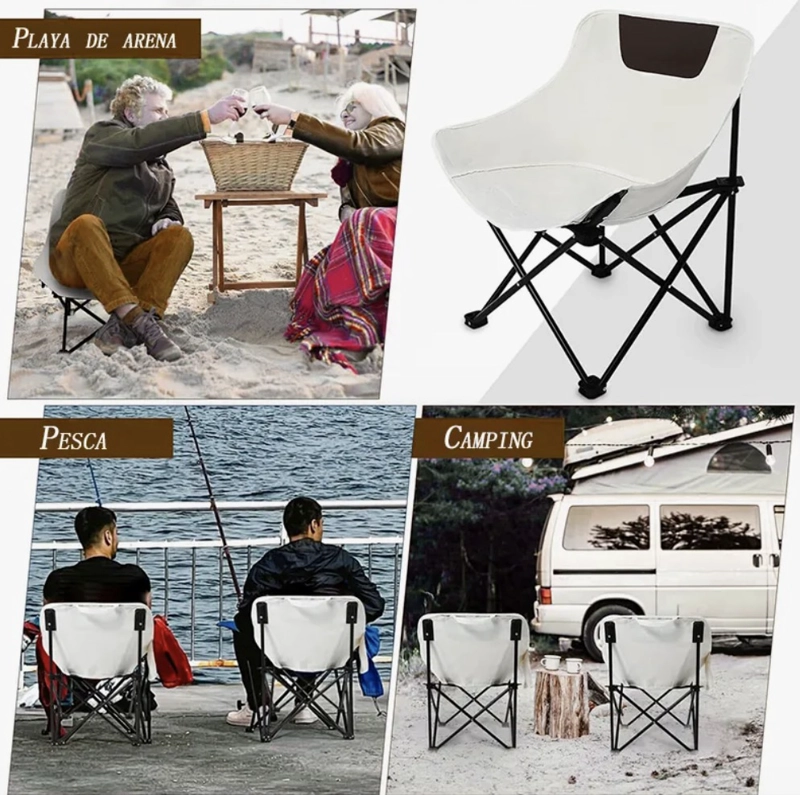SILLA PLEGABLE CAMPING BEIGE - 3