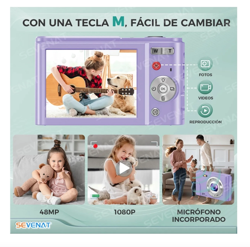 CAMARA DIGITAL 1080P FHD VIDEO AUDIO MORADA - 3