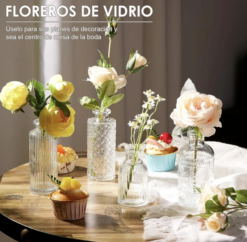 JUEGO 12 FLOREROS DE VIDRIO - 3