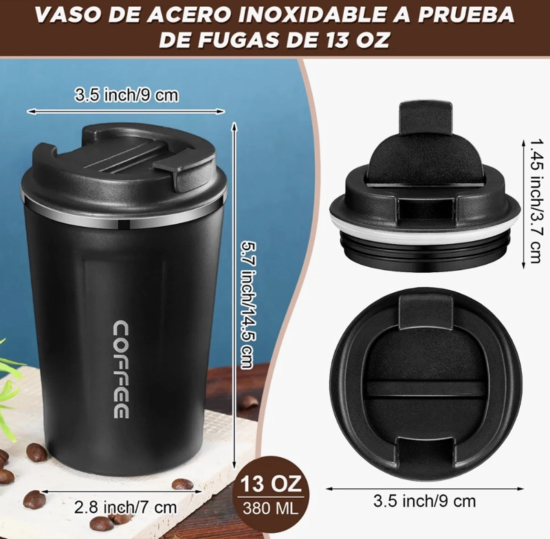 TERMO PARA CAFE VASO TE RMICO PORTATIL 380ML - 3
