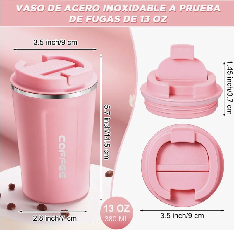 TERMO PARA CAFE VASO TE RMICO PORTATIL 380ML - 3