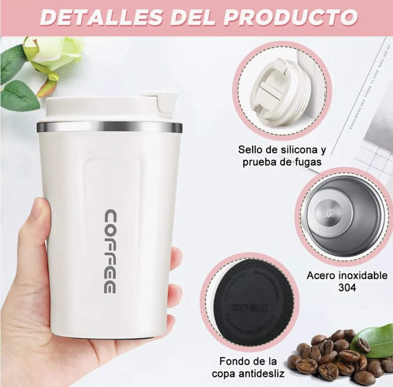 TERMO PARA CAFE VASO TE RMICO PORTATIL 380ML - 3