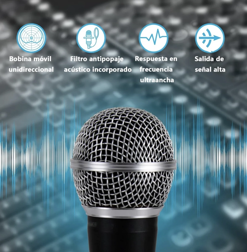 MICROFONO PROFESIONAL KARAOKE CON CABLE 3M-XLR - 2