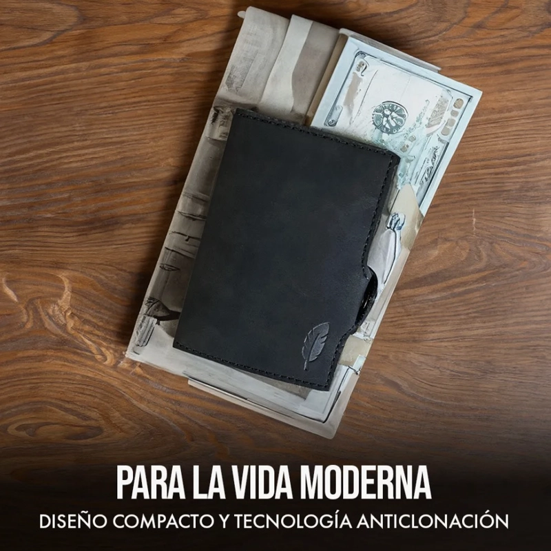 BILLETERA INTELIGENTE DE CUERO CON TARJETERO - 2