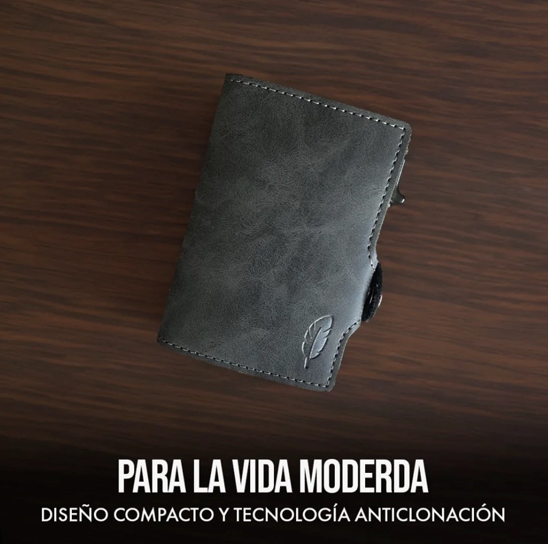 BILLETERA INTELIGENTE DE CUERO CON TARJETERO - 2