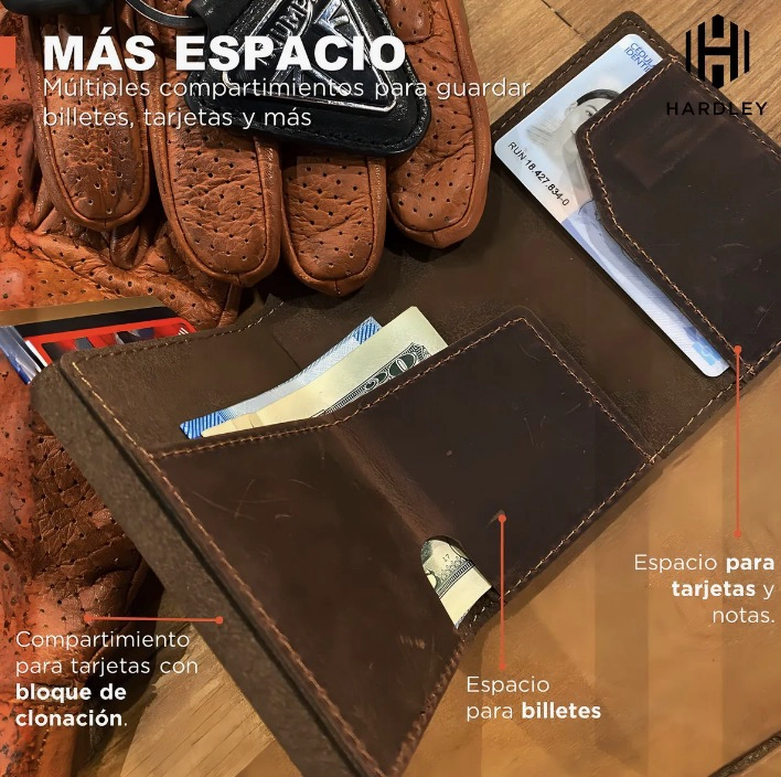BILLETERA HOMBRE DE CUERO TARJETERO - 3